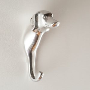 Silver dog wall hook online