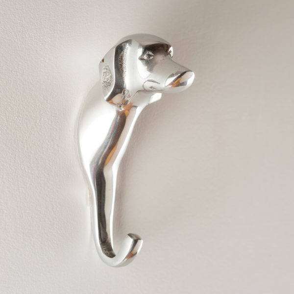 Silver dog wall hook online