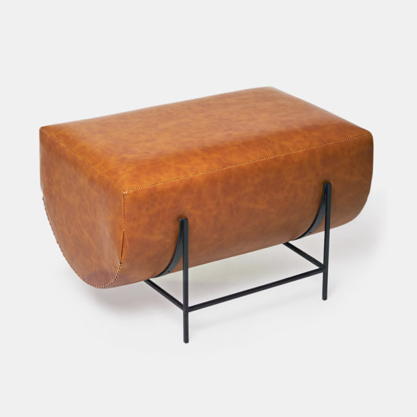 leather ottoman Topp Brass