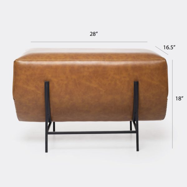 Contemporary Modern Leather Bench