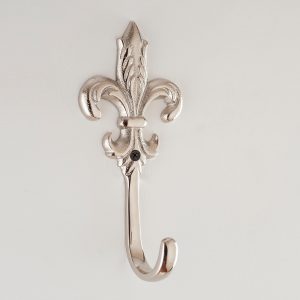 Silver fleur de lis wall hook