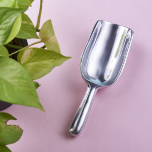 Silver garden shovel