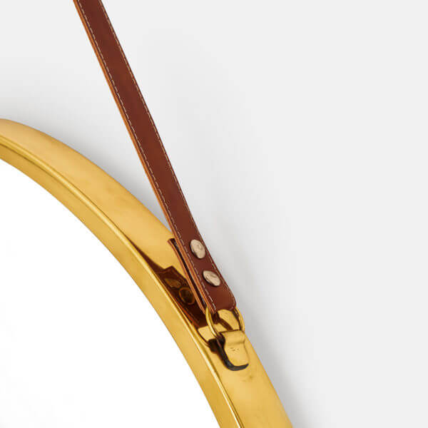 Round Mirror Leather strap