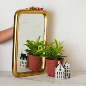 rectangular gold mirror-Toppbrass