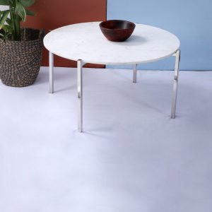 Metal and marble coffee table