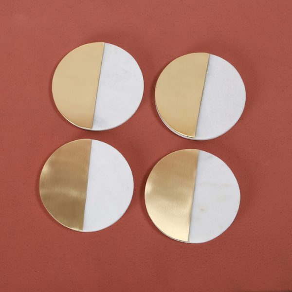 Marble brass coasters : Topp Brass