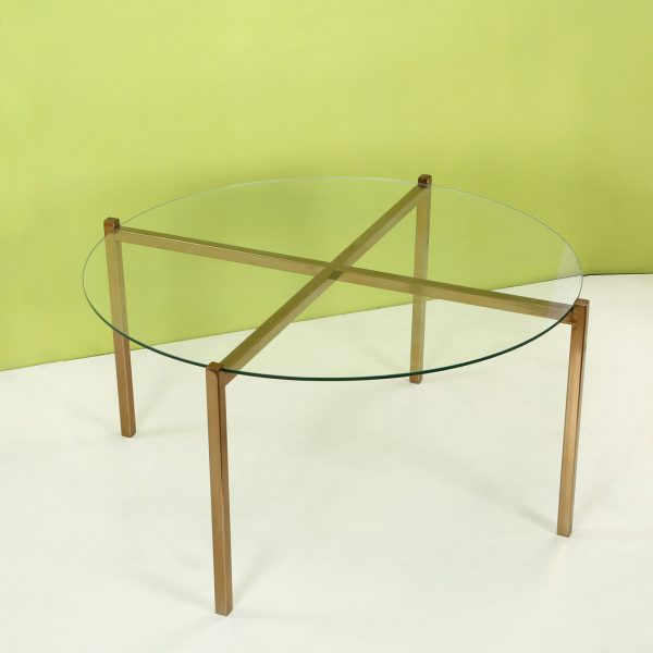 Round glass coffee table