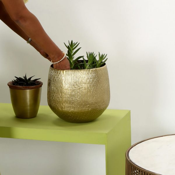 gold indoor planters : toppbrass