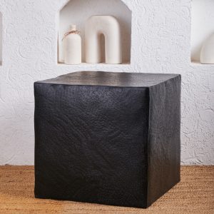 Square metal side table