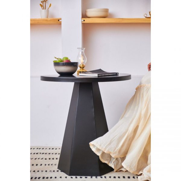 Black metal side table for living room